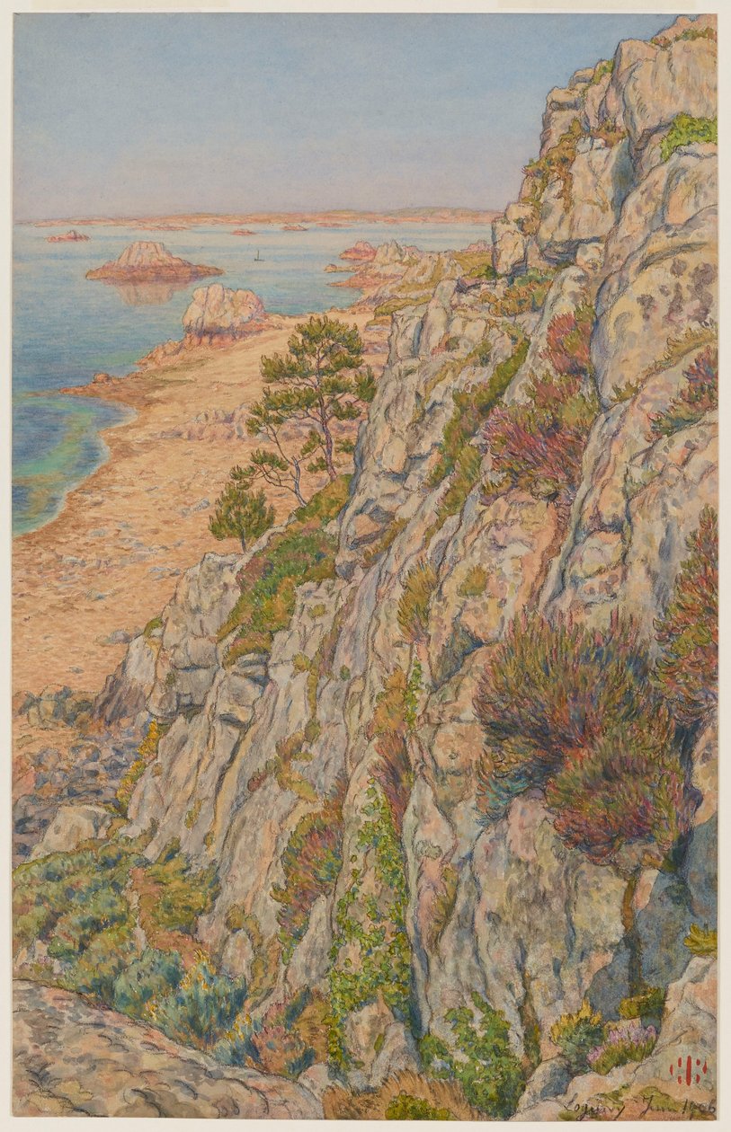 Roc Neveu - Die Klippe des Vogels. Loguivy door Henri Rivière