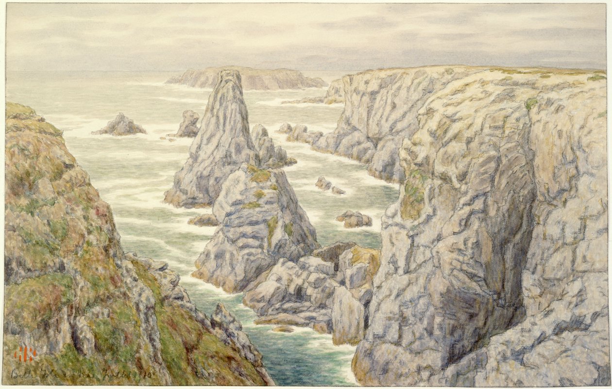 De rotsen van Port Coton. Belle-Isle door Henri Rivière