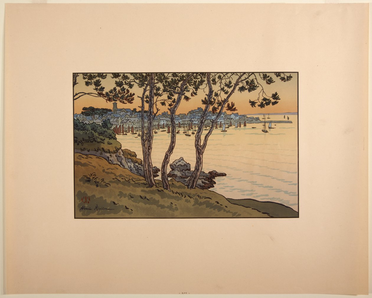 De haven van Douarnenez, Bretagne door Henri Rivière