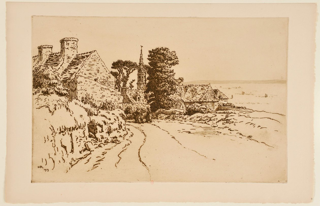 [Dorp aan zee] door Henri Rivière
