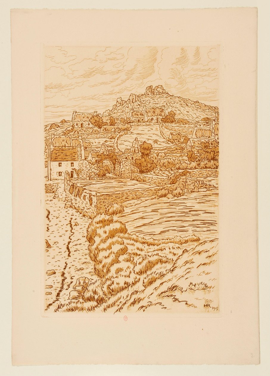 [Bretonisches Dorf] door Henri Rivière