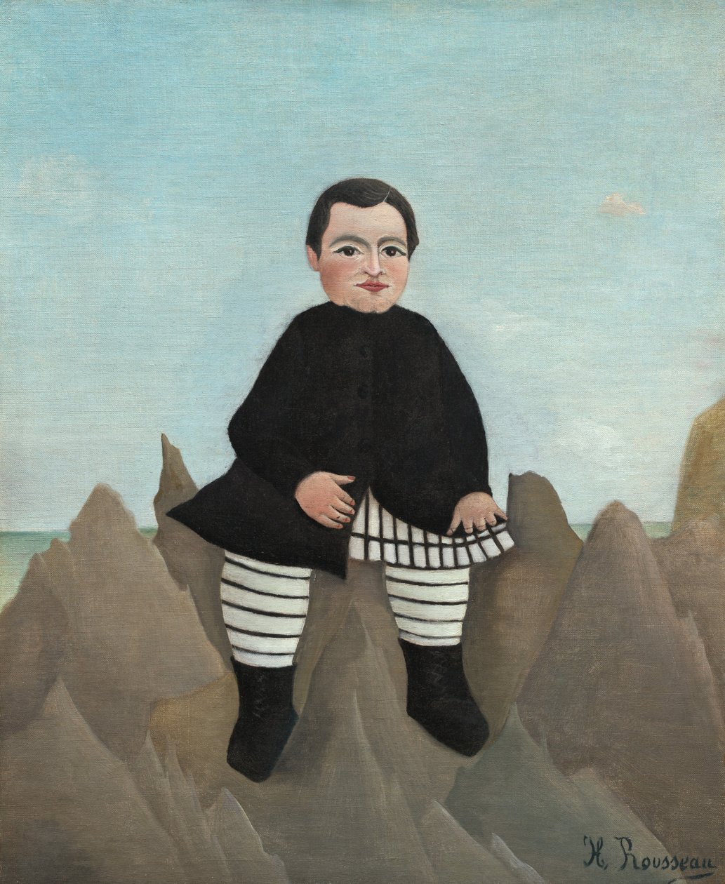 Jongen op de rotsen door Henri Rousseau