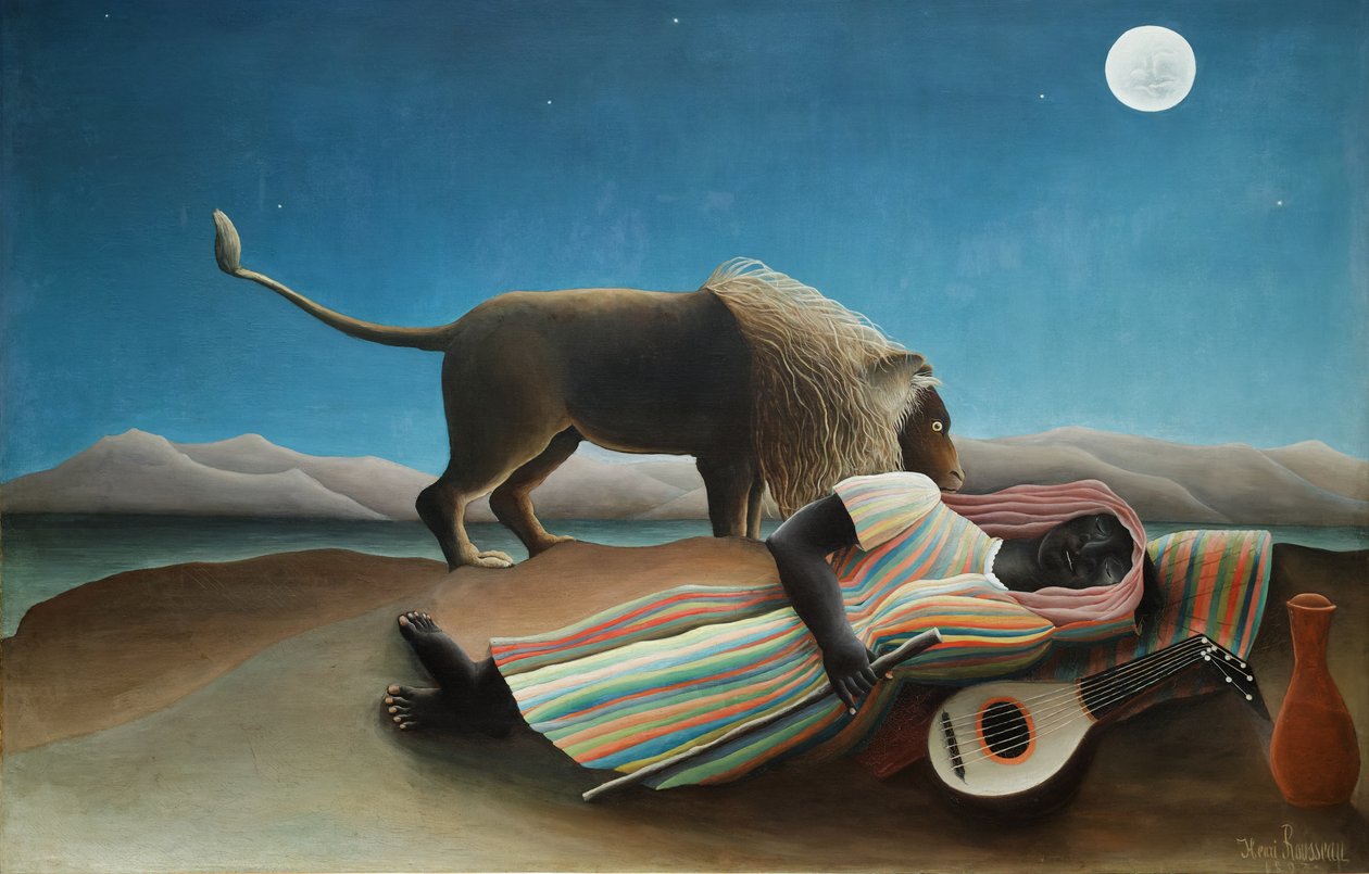 Frans:  La Bohémienne endormie De slapende zigeuner door Henri Rousseau