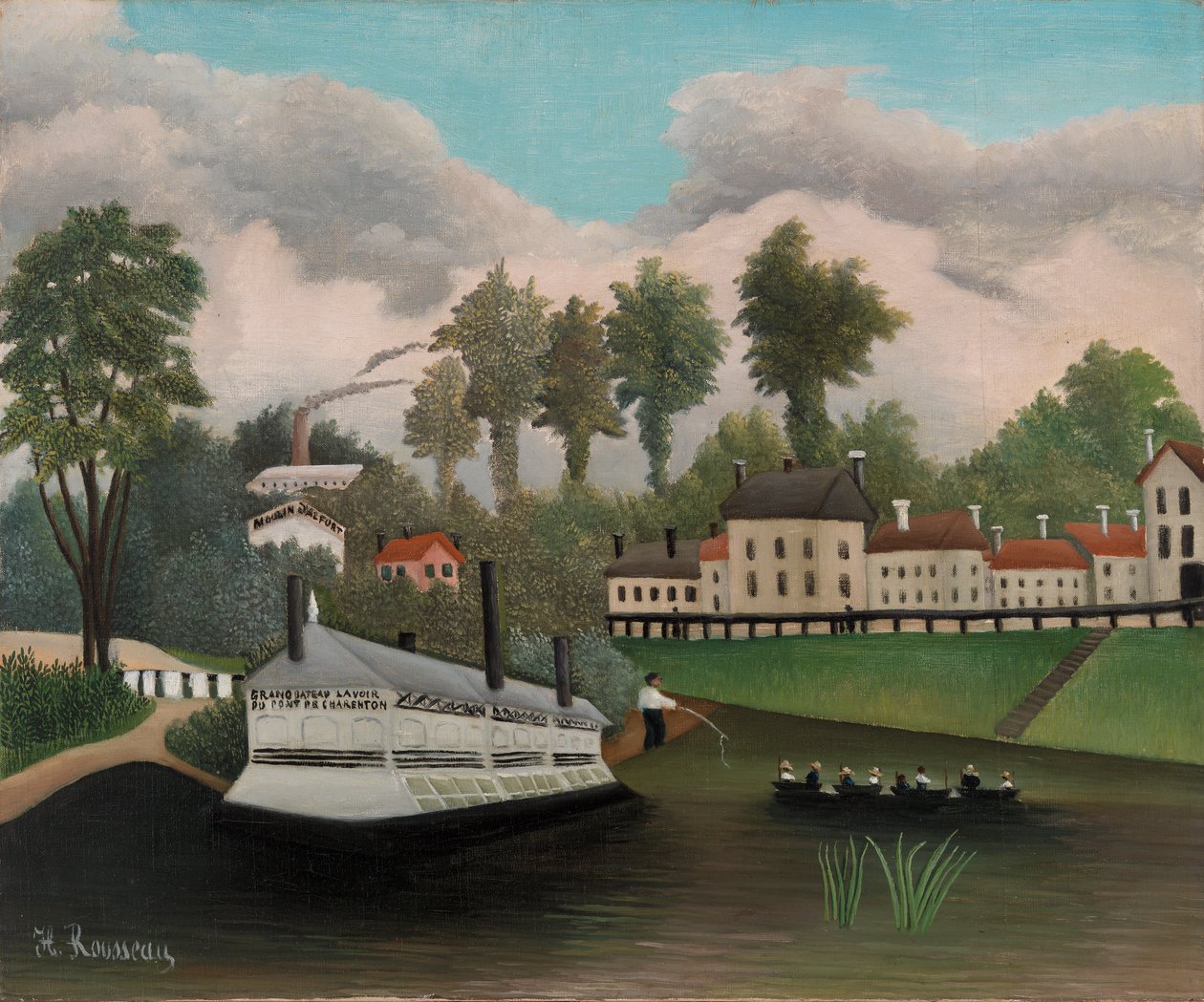 De wasboot van Pont de Charenton door Henri Rousseau