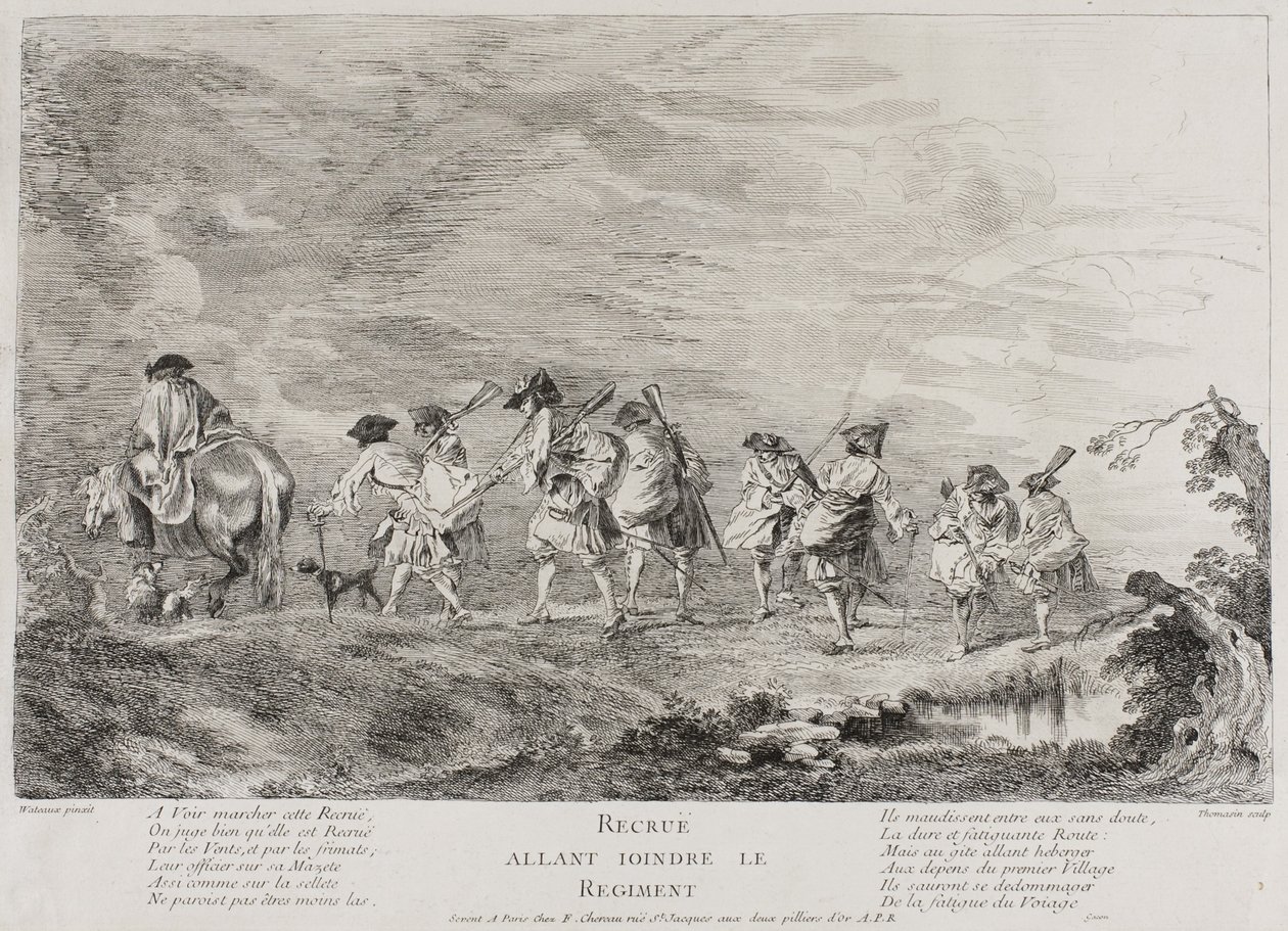 Rekruten Gaan Zich Bij het Regiment Voegen door Henri-Simon Thomassin