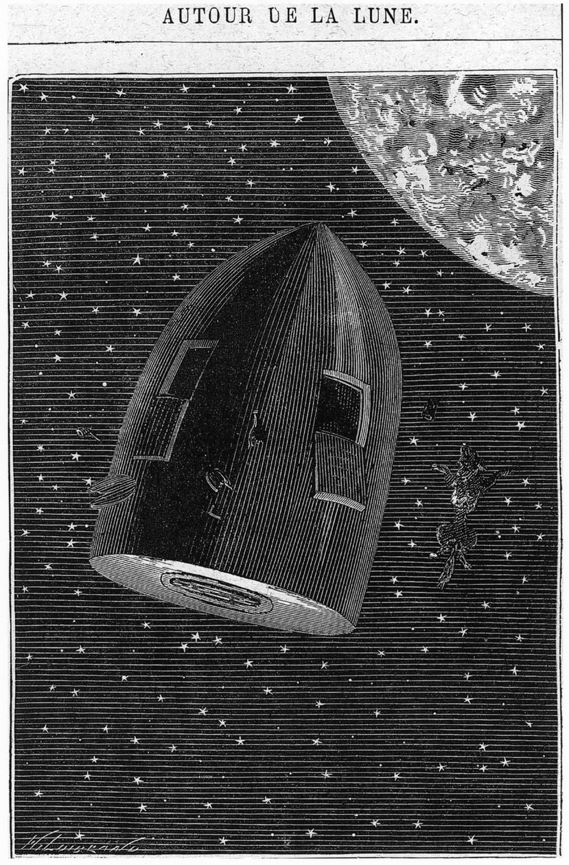 Vertrek naar de maan, illustratie uit 