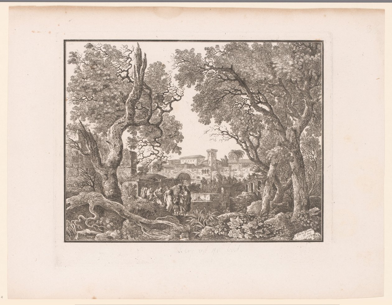Landschap met een stad op de achtergrond door Henri Thomann