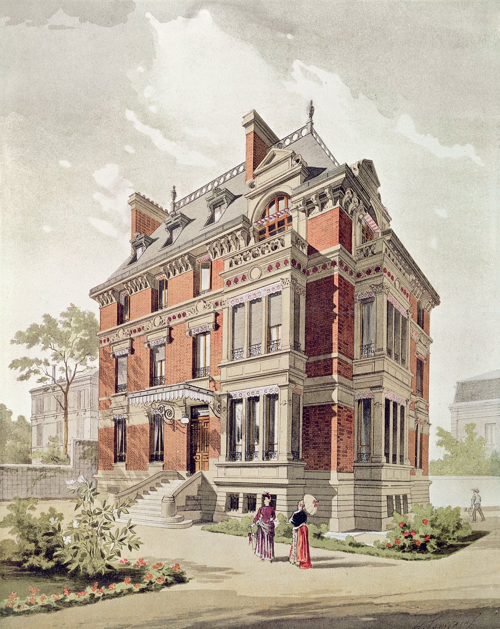 Project voor een villa, eind 19e eeuw door Henri Toussaint