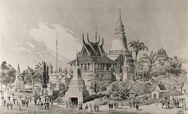 Het Cambodjaanse paleis op het Trocadero, de Wereldtentoonstelling van 1900 door Henri Toussaint