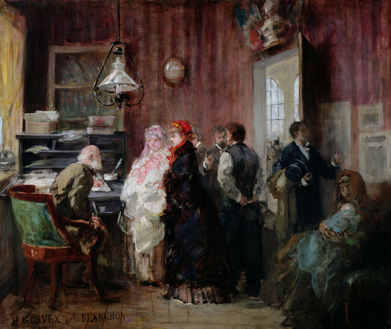 Geboorte, Stadhuis van het 19e arrondissement, ca. 1881 door Henri Gervex