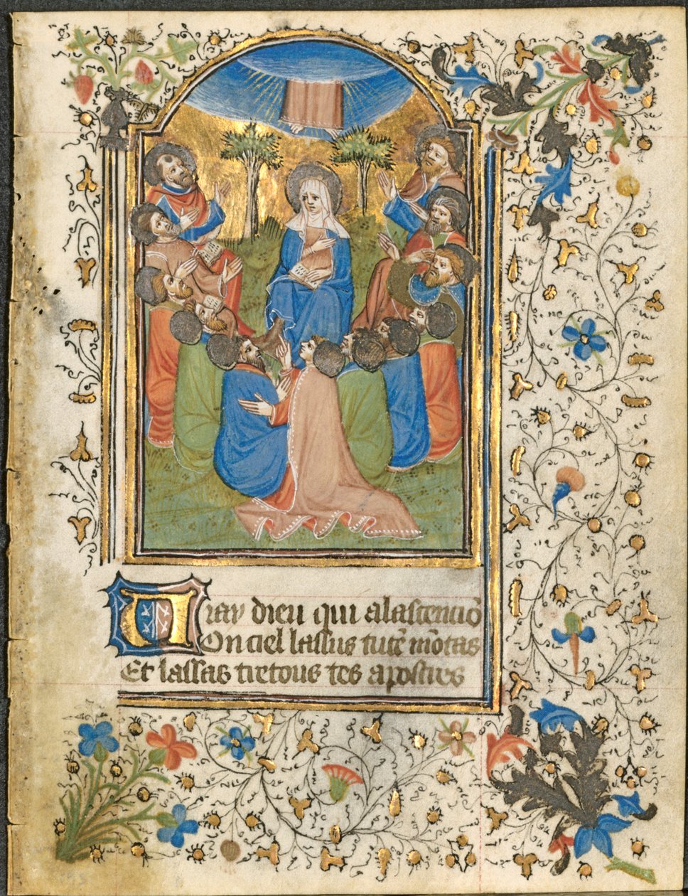 De Hemelvaart: Blad uit een Getijdenboek (4 van 6 Verwijderde Bladen) door Henri d