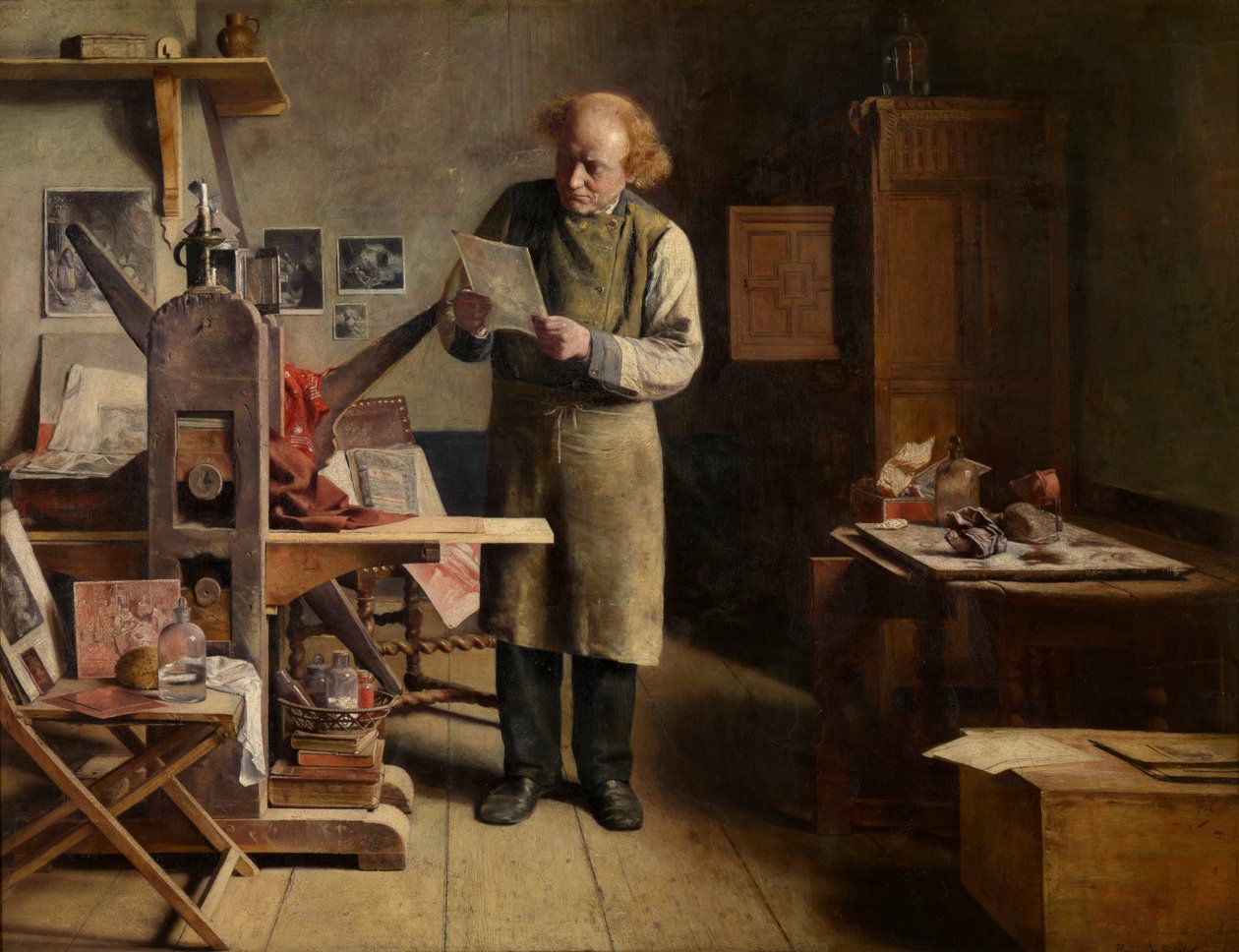 De plaatdrukker door Henri de Braekeleer