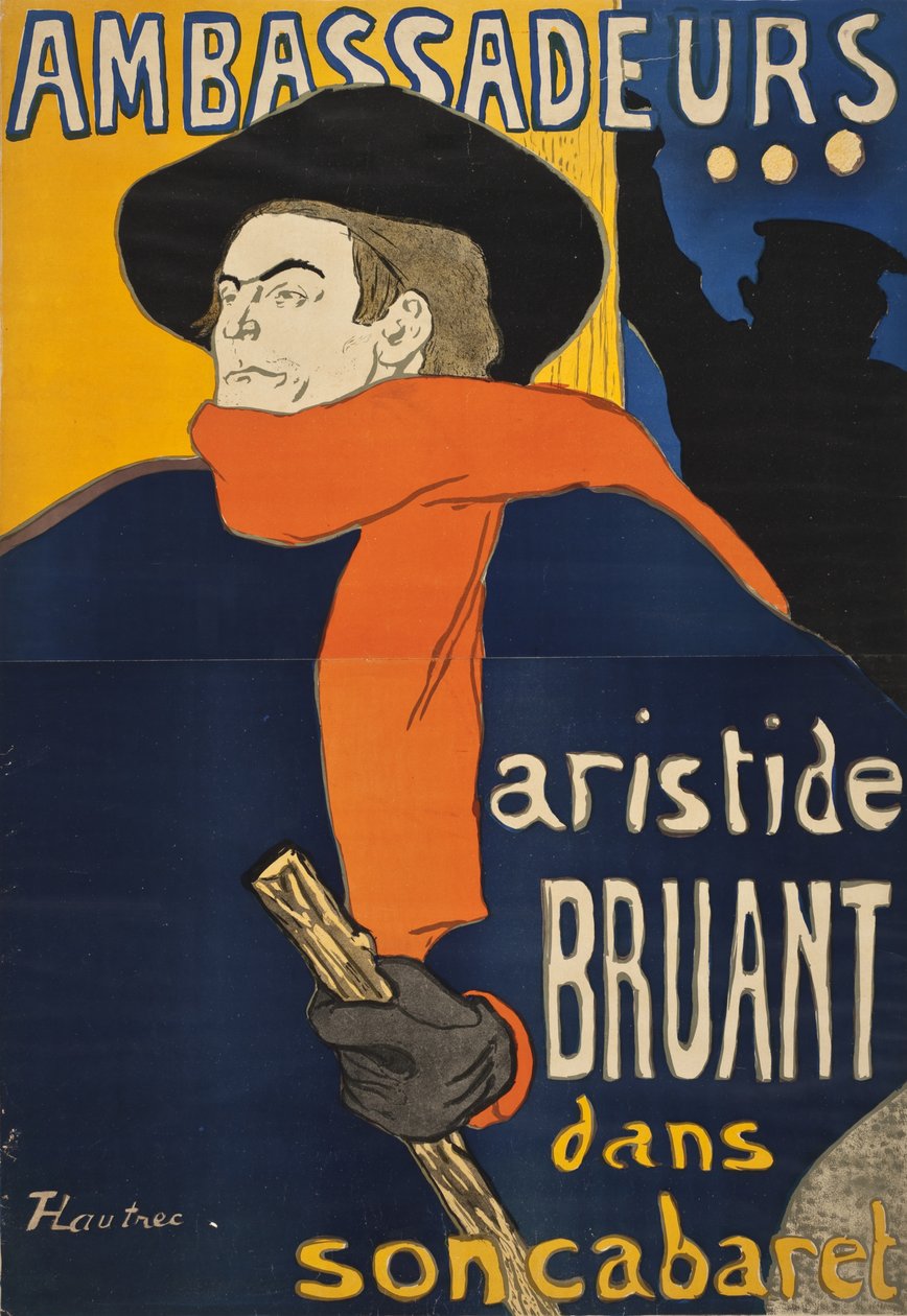 Ambassadeurs: Aristide Bruant door Henri de Toulouse-Lautrec