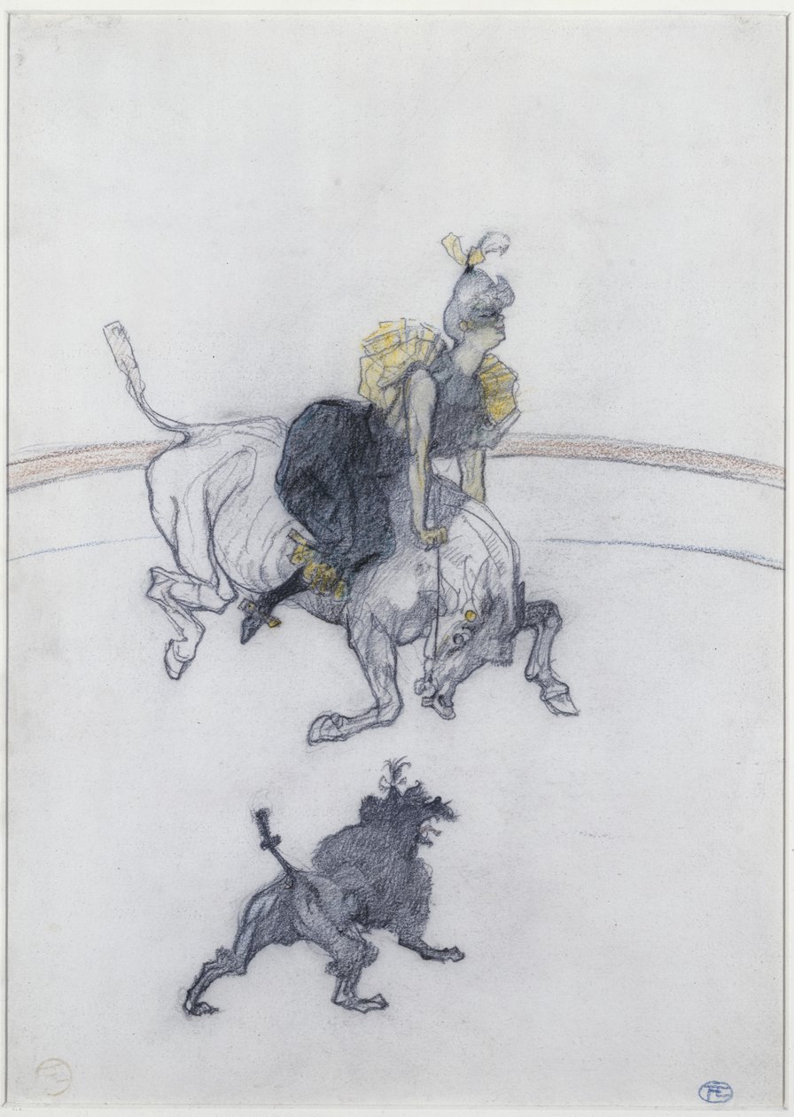 In het Circus: De Groet door Henri de Toulouse Lautrec