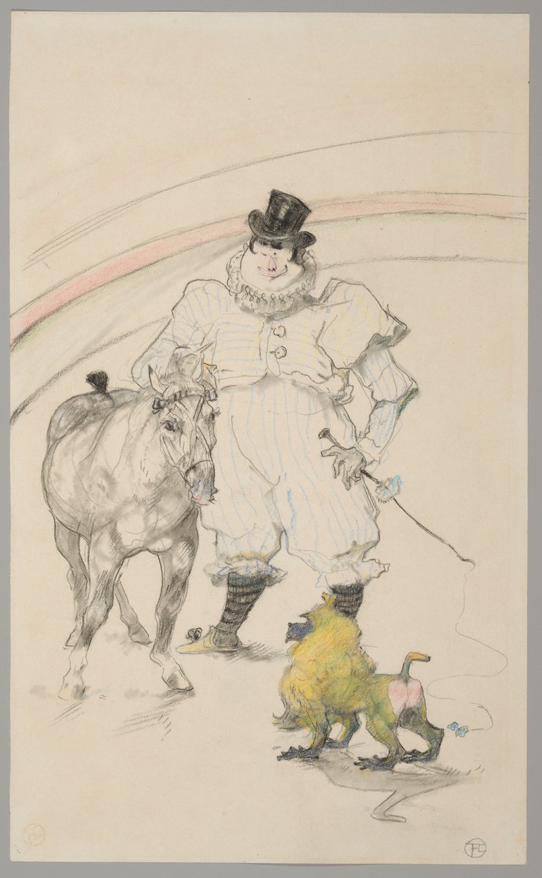 In het circus: Getrainde pony en baviaan door Henri de Toulouse-Lautrec