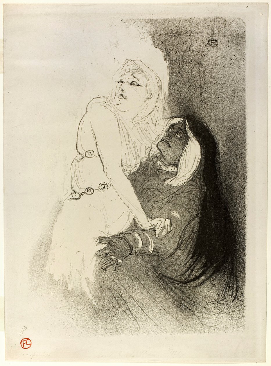In de Renaissance: Sarah Bernhardt in Phèdre door Henri de Toulouse-Lautrec