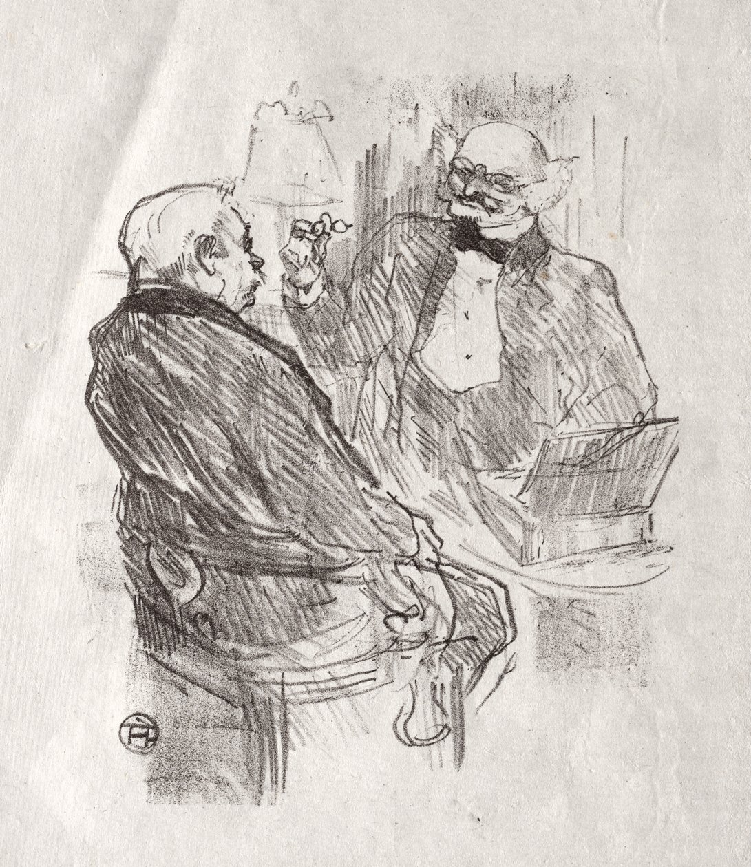 Aan de voet van de Sinaï: Georges Clemenceau en de oogarts Mayer door Henri de Toulouse-Lautrec