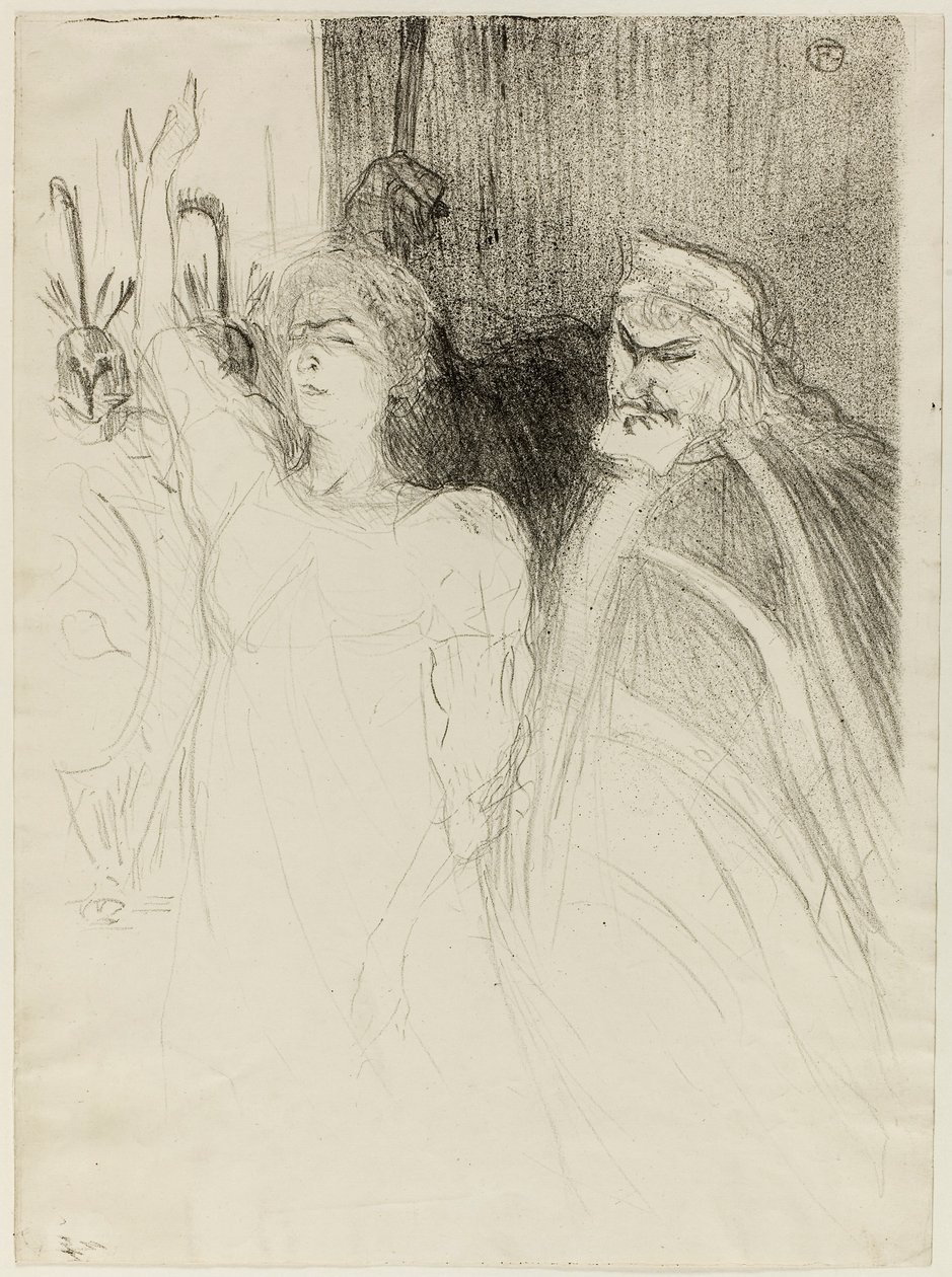 Bartet en Mounet-Sully, in Antigone door Henri de Toulouse-Lautrec