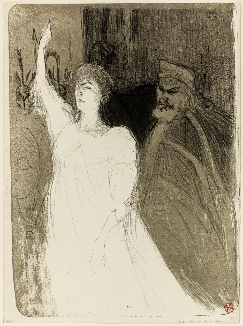 Bartet en Mounet-Sully, in Antigone door Henri de Toulouse-Lautrec