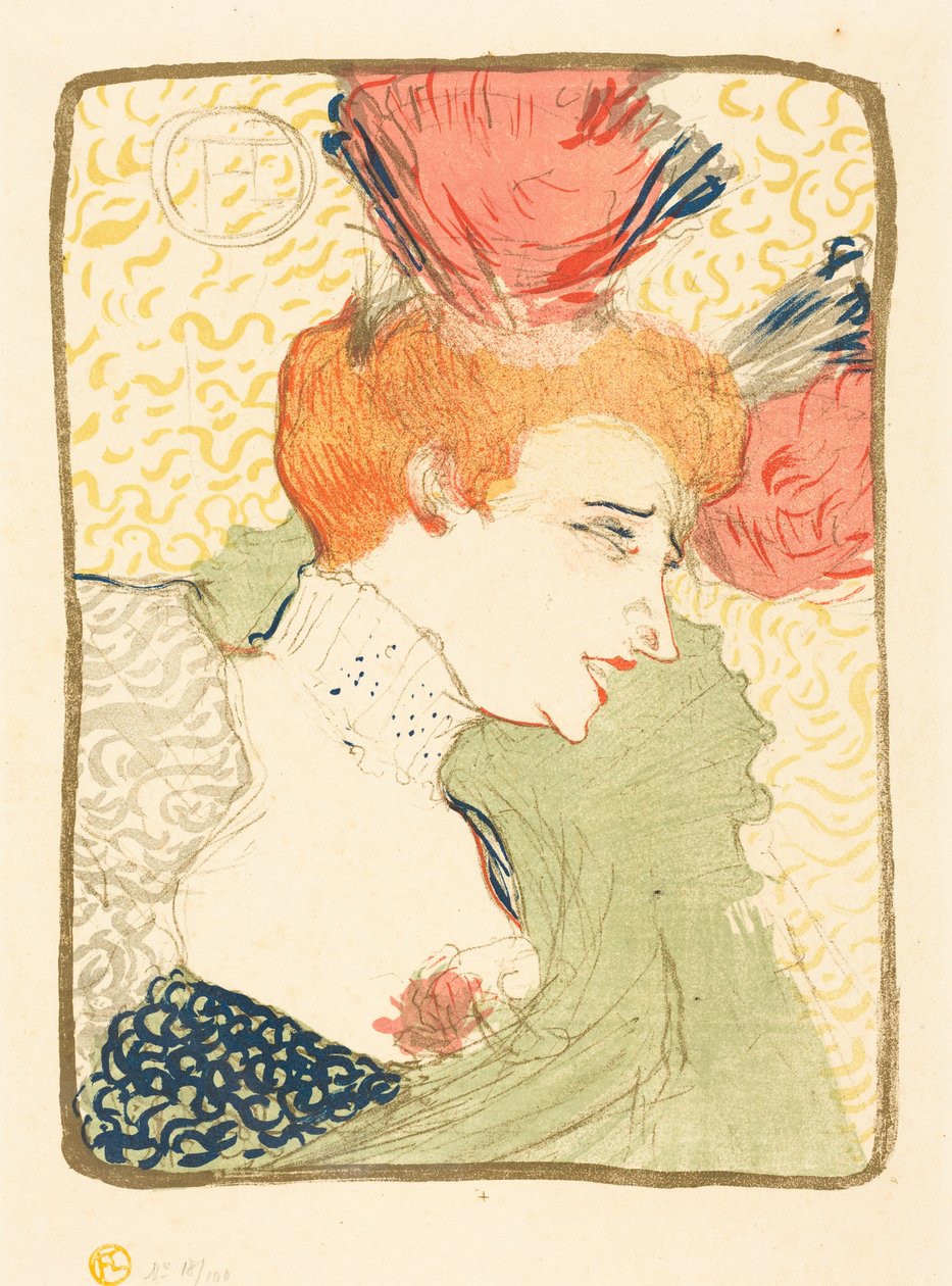 Buste van juffrouw Marcelle Lender (juffrouw Marcelle Lender, als buste) door Henri de Toulouse-Lautrec