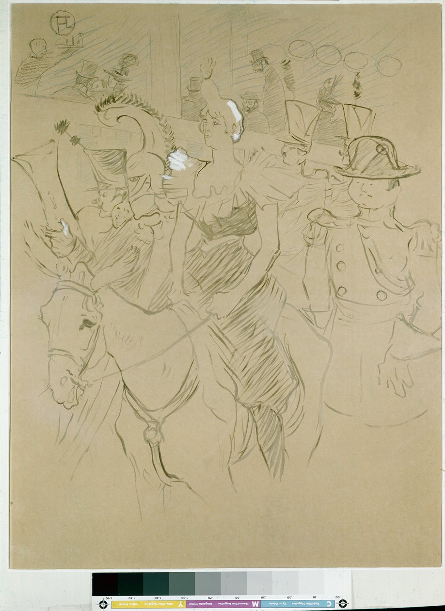Carnaval bij de Moulin Rouge: de entree van Cha-u-kao, ca. 1896 door Henri de Toulouse Lautrec
