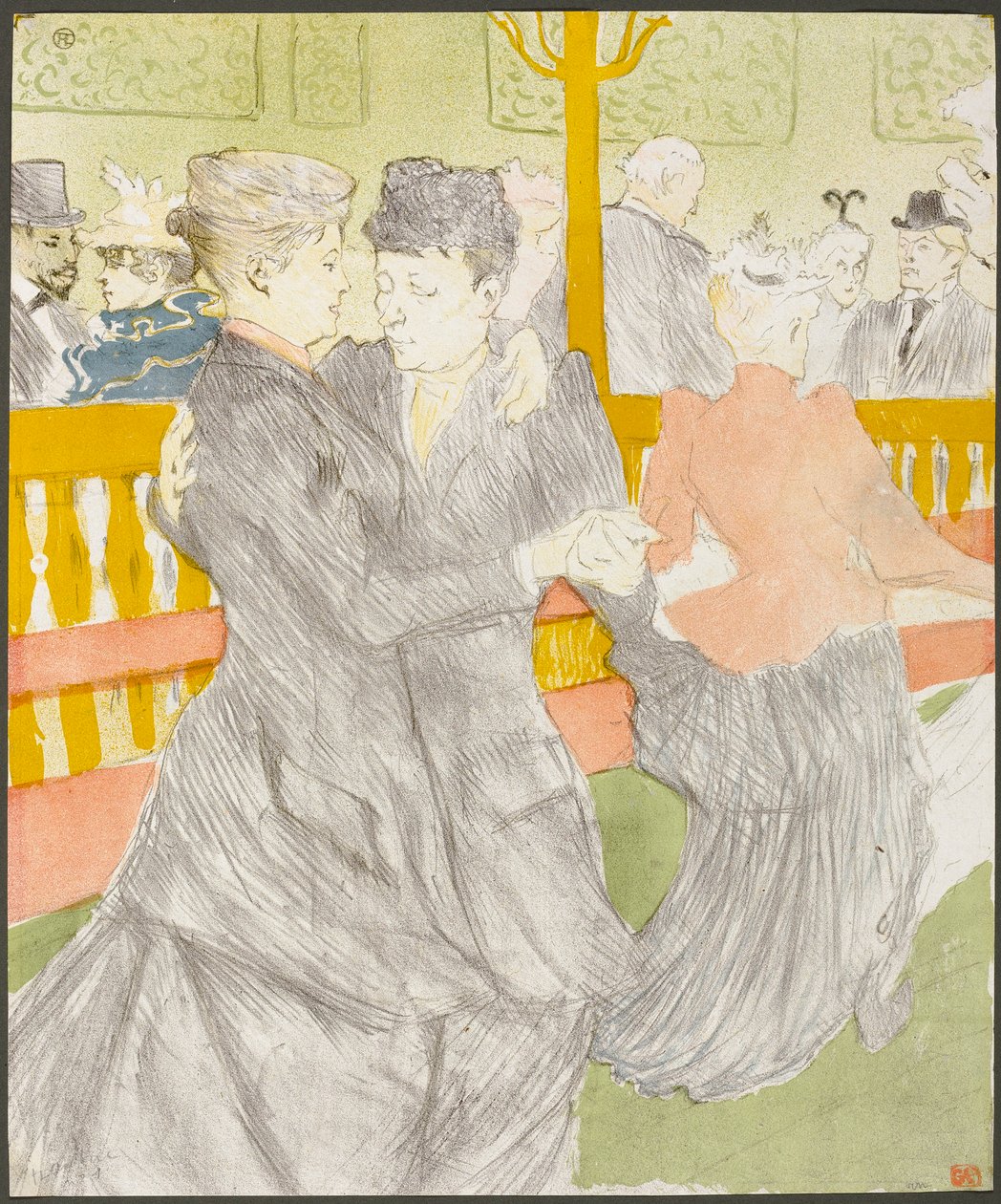 Dans in de Moulin Rouge door Henri de Toulouse-Lautrec