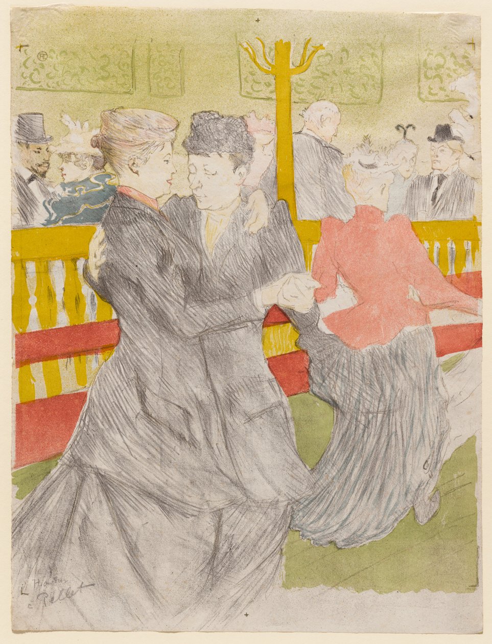 Dans in de Moulin Rouge door Henri de Toulouse-Lautrec