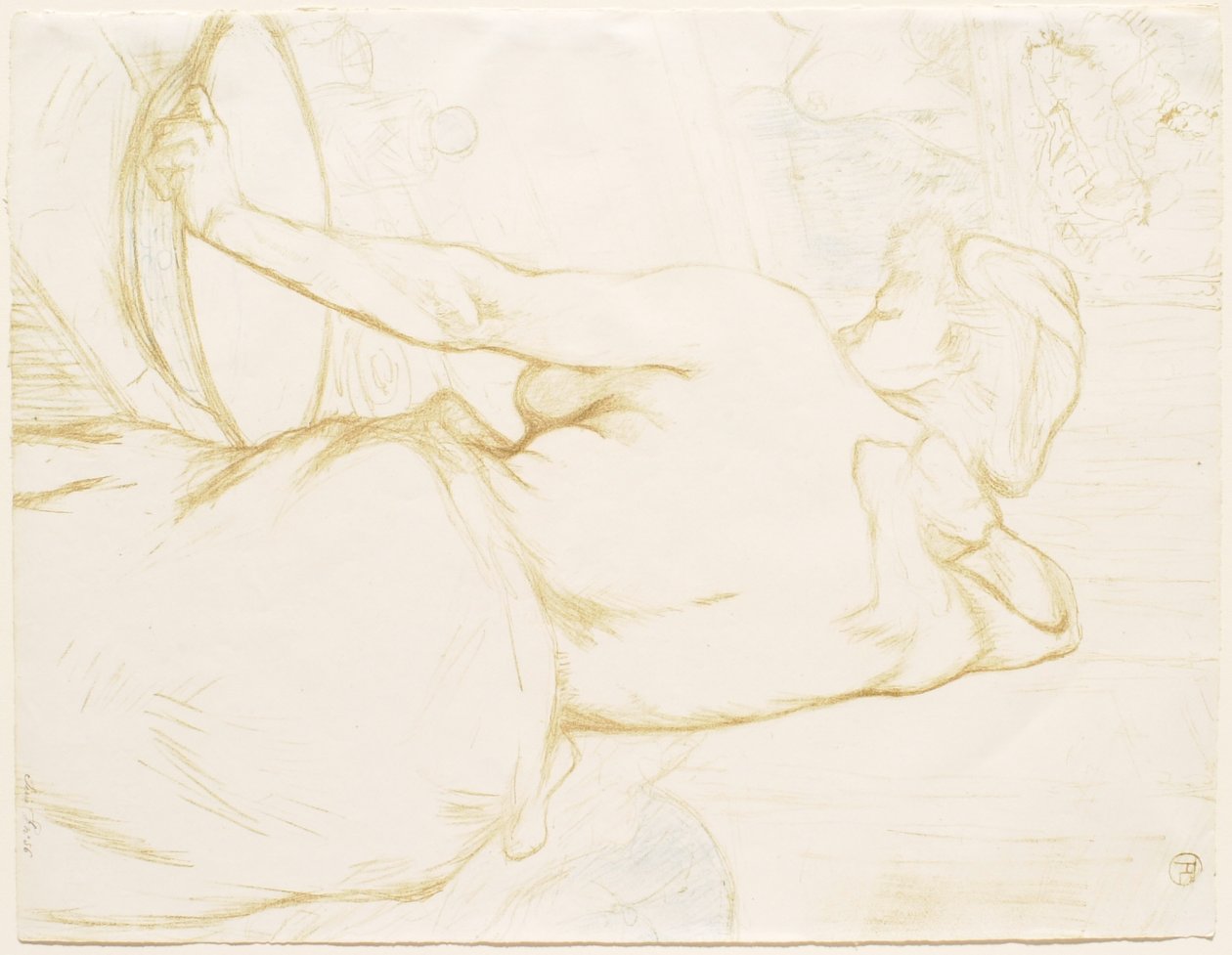 Elles: Vrouw die zich wast - La Toilette door Henri de Toulouse-Lautrec