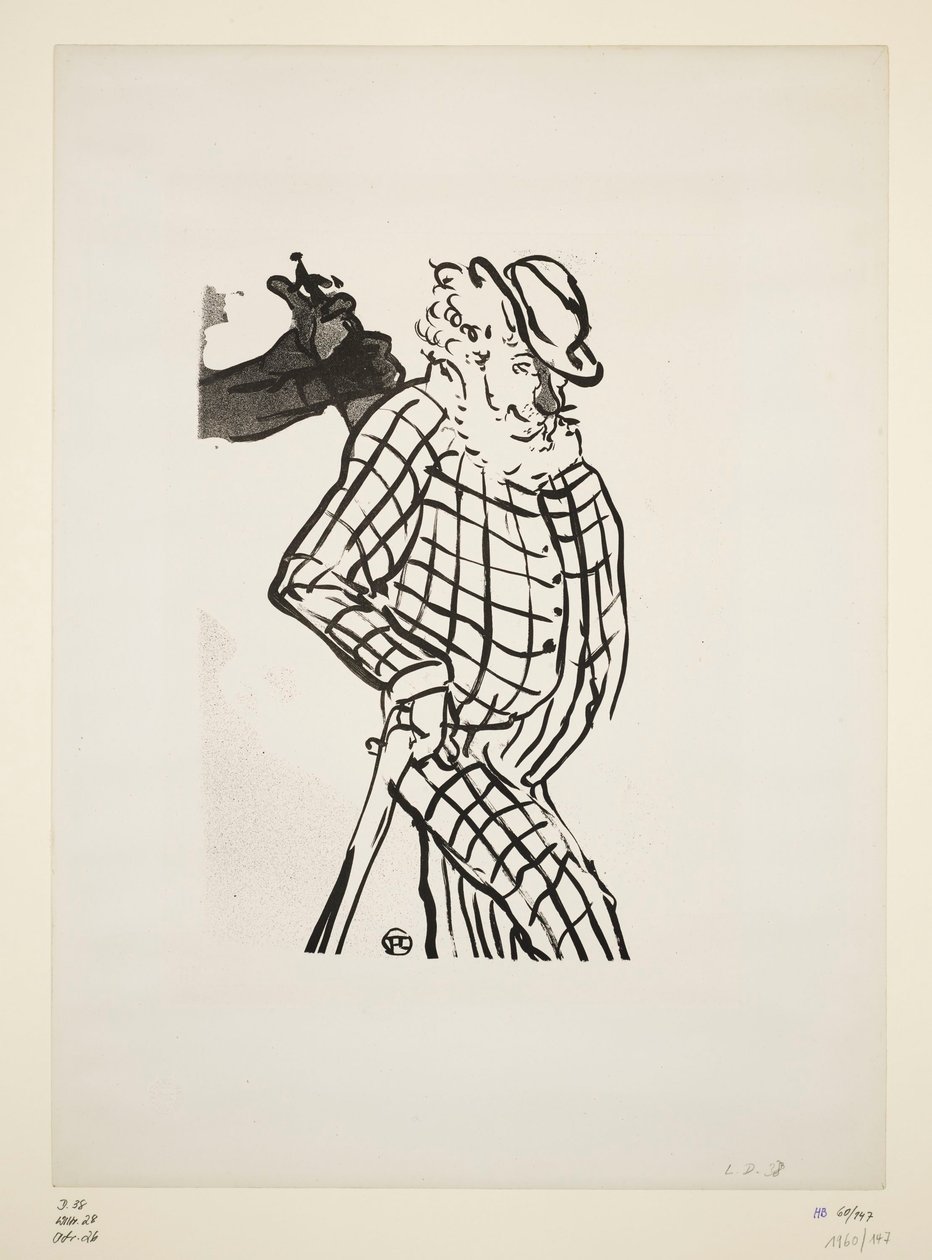 Engelse excentrieke komiek, blad 11 van de serie "Le Café Concert". door Henri de Toulouse Lautrec