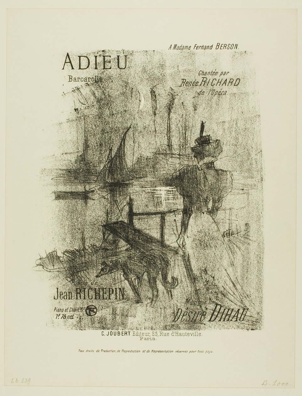 Afscheid, uit Mélodies de Désiré Dihau door Henri de Toulouse-Lautrec