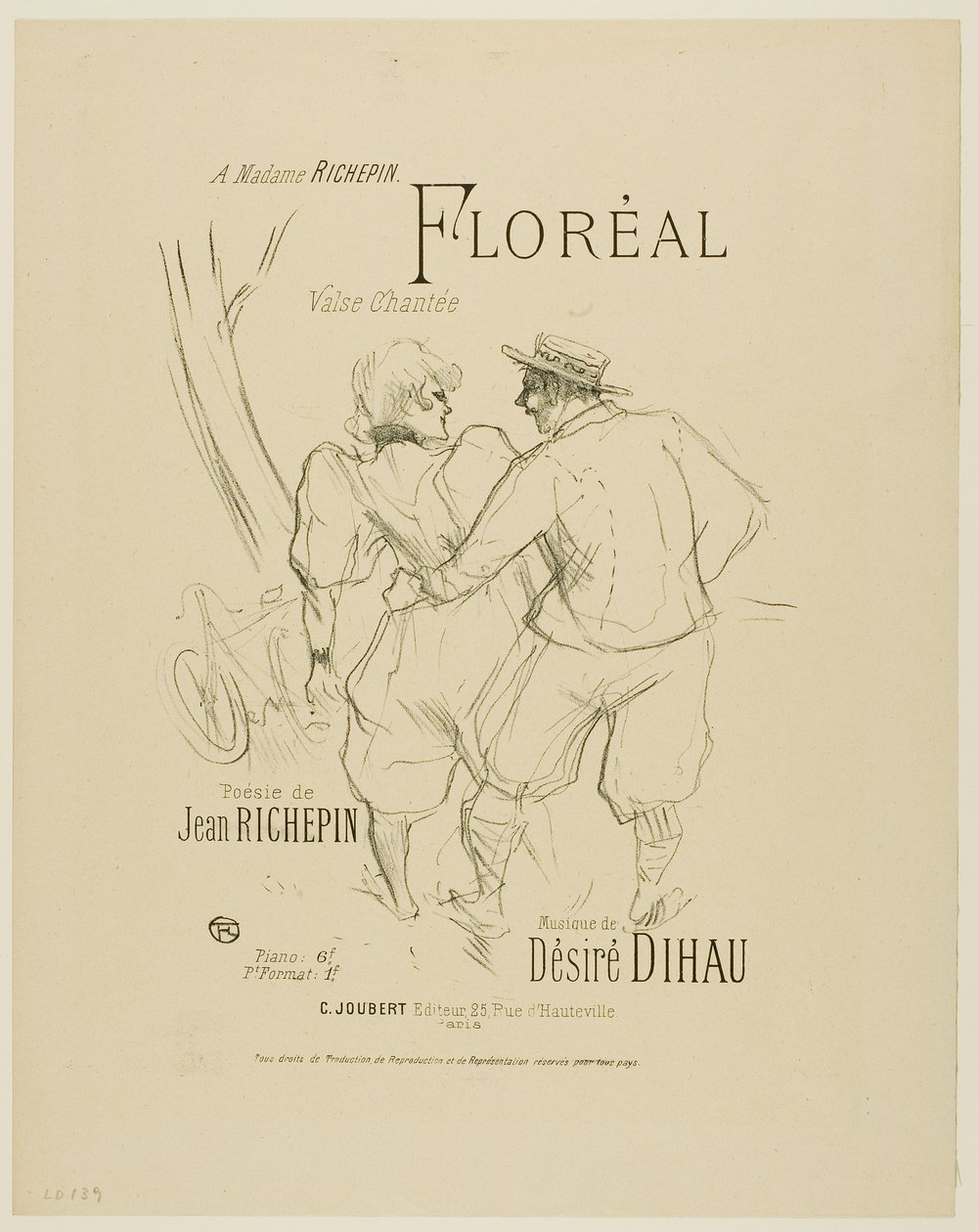 Floréal, uit Mélodies de Désiré Dihau door Henri de Toulouse-Lautrec