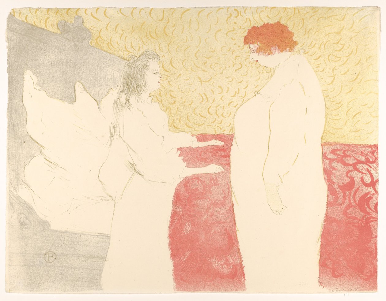 Aufstehen, aus "Elles" door Henri de Toulouse-Lautrec