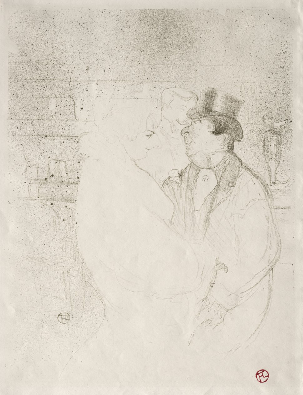 Ida Heath aan de bar door Henri de Toulouse-Lautrec
