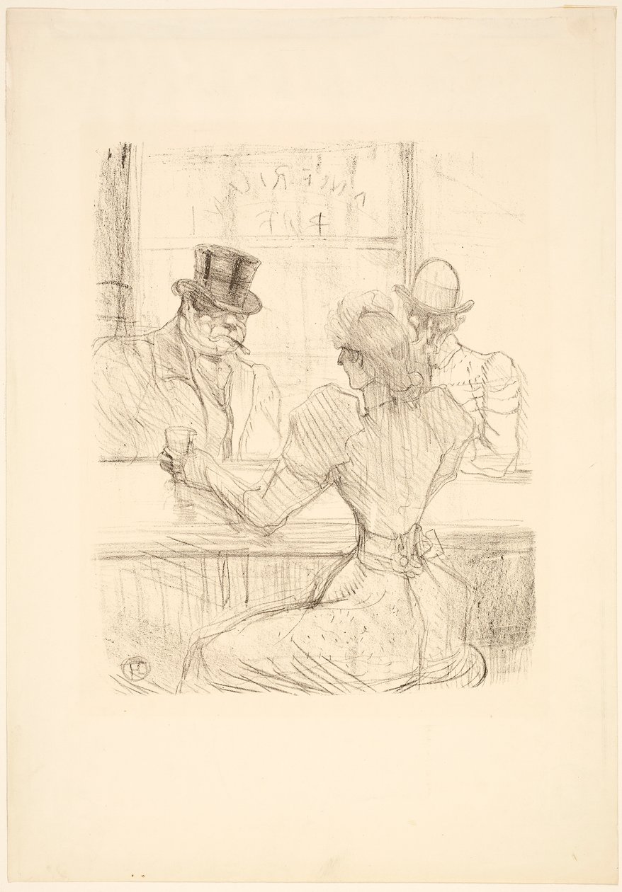 In de Picton Bar (American Bar), rue Scribe door Henri de Toulouse-Lautrec
