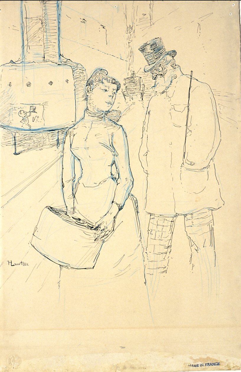 Op straat door Henri de Toulouse-Lautrec