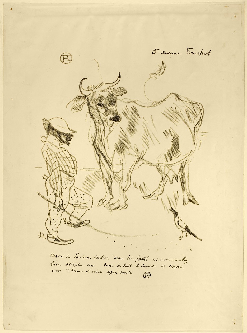 Uitnodiging voor een glas melk door Henri de Toulouse-Lautrec