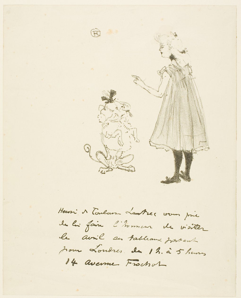 Uitnodiging voor een Tentoonstelling door Henri de Toulouse-Lautrec