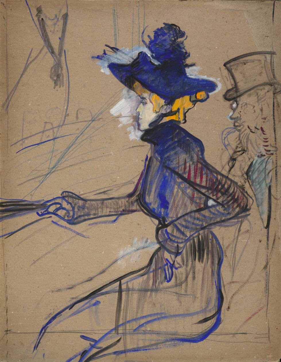 Jane Avril in de Divan Japonais door Henri de Toulouse-Lautrec