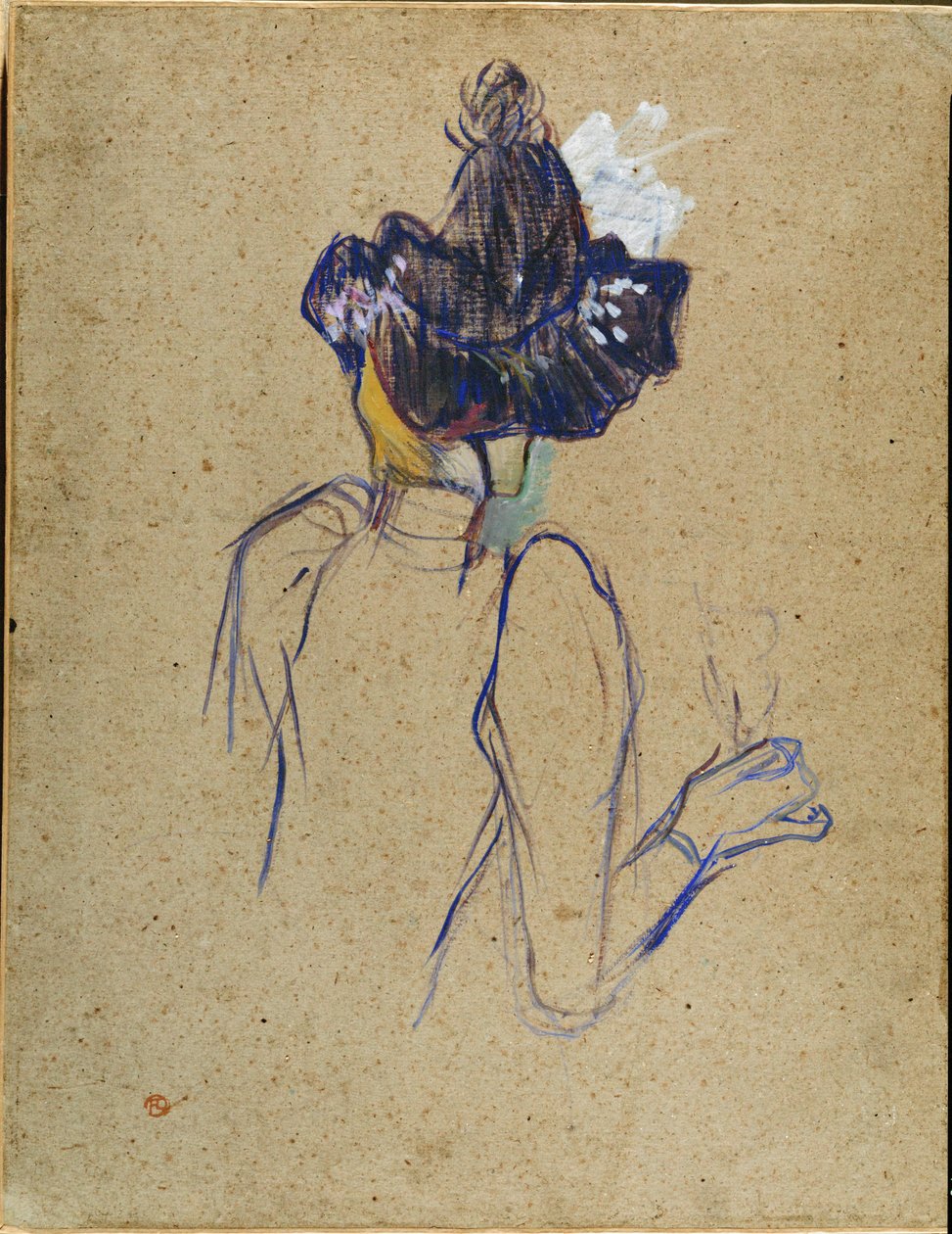 Jane Avril, achteraanzicht door Henri de Toulouse-Lautrec