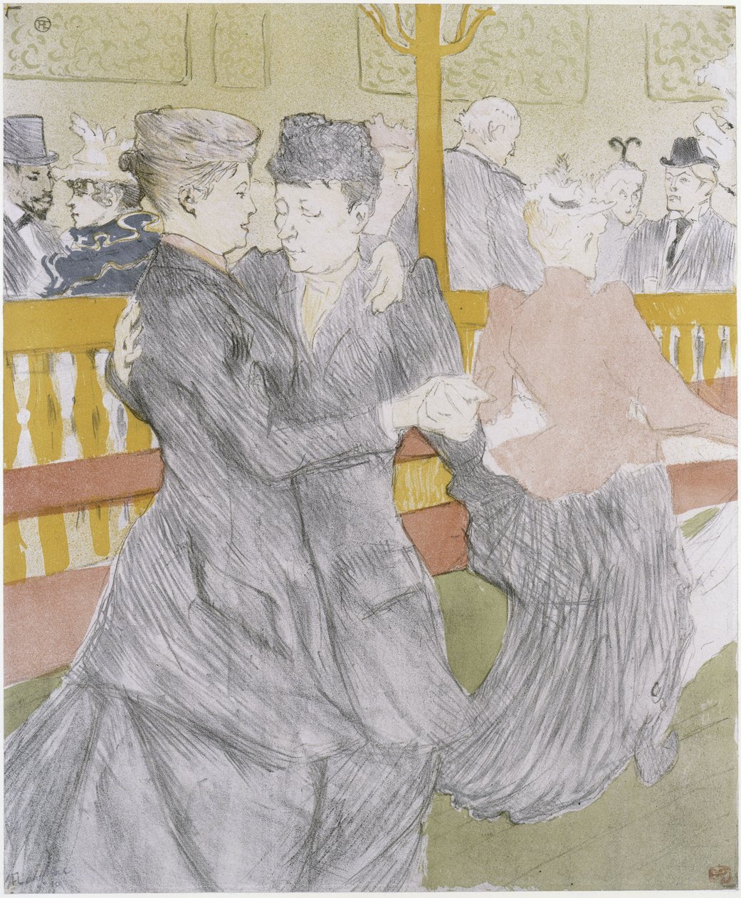 De dans in de Moulin Rouge door Henri de Toulouse-Lautrec