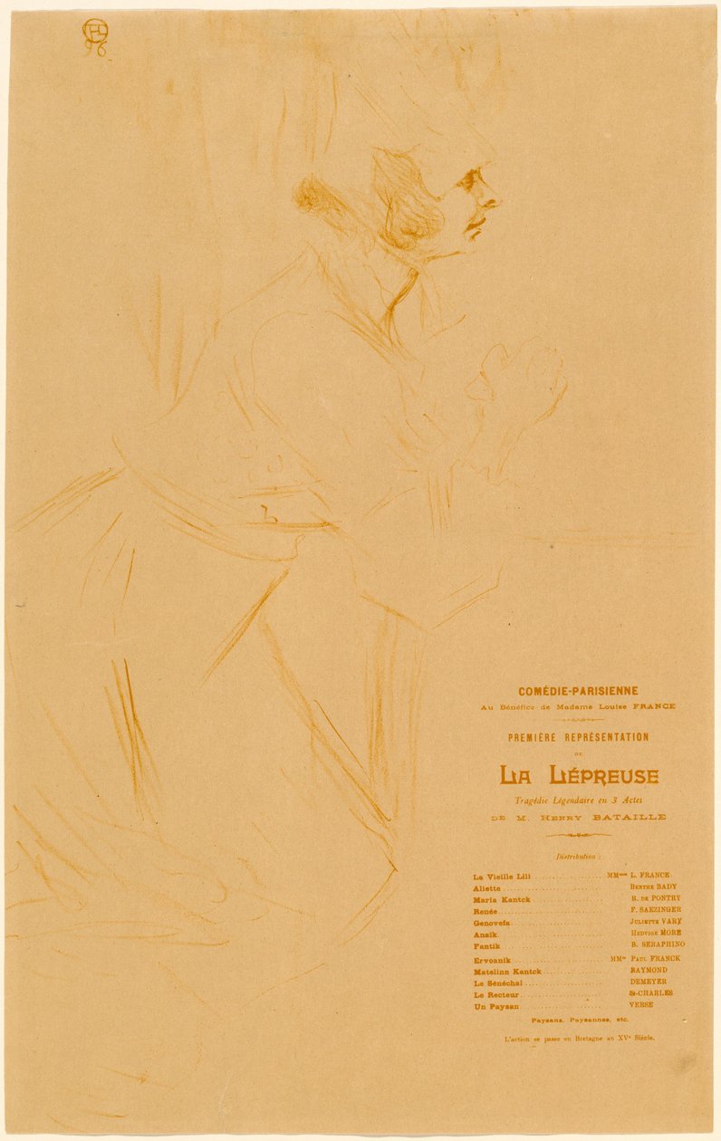 De melaatse door Henri de Toulouse-Lautrec