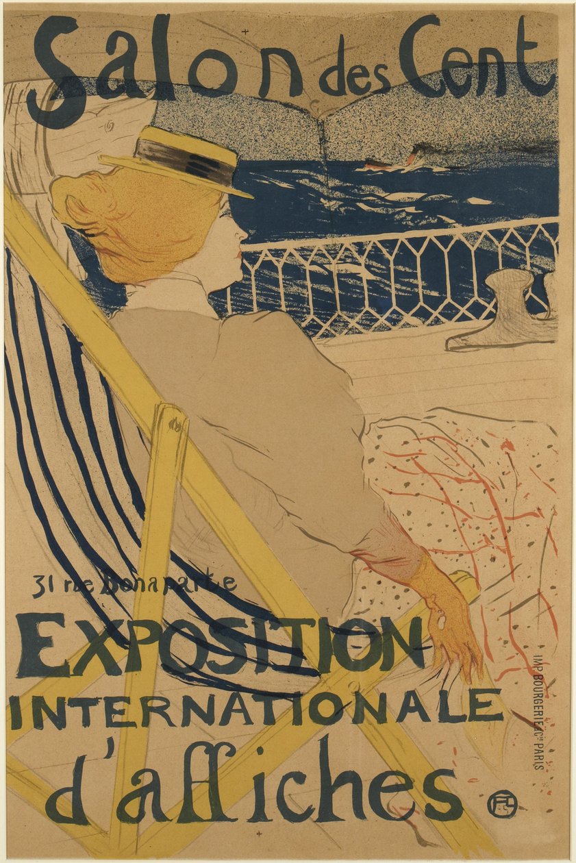 La Passagère du 54 - Promenade en Yacht (De passagier van nummer 54 - Een tochtje op een jacht) door Henri de Toulouse-Lautrec