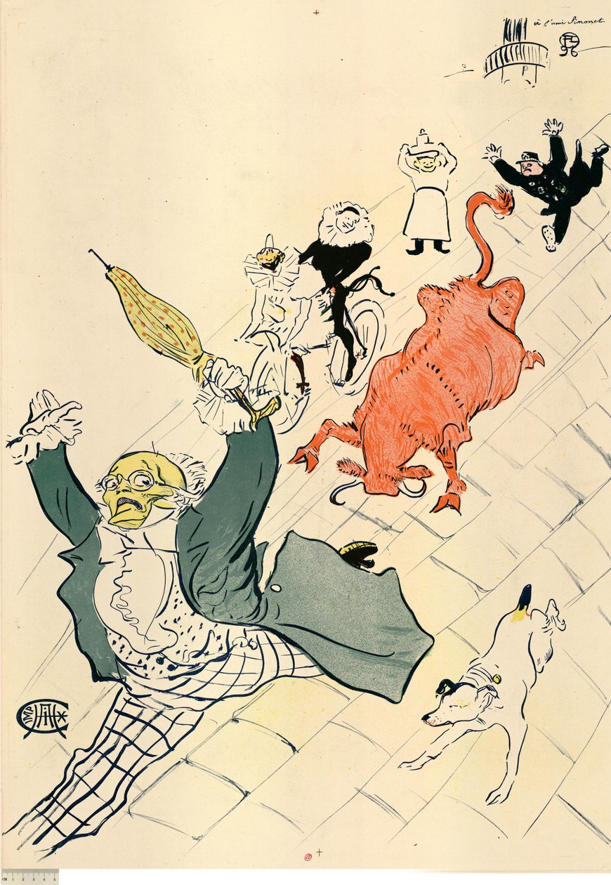 Die wütende Kuh door Henri de Toulouse-Lautrec