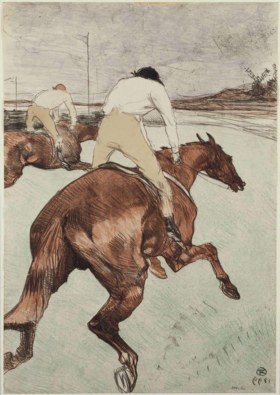 Le jockey (De jockey) door Henri de Toulouse-Lautrec