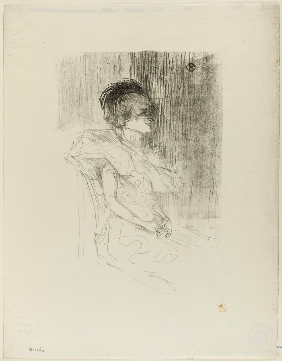 Zittende Lener door Henri de Toulouse-Lautrec