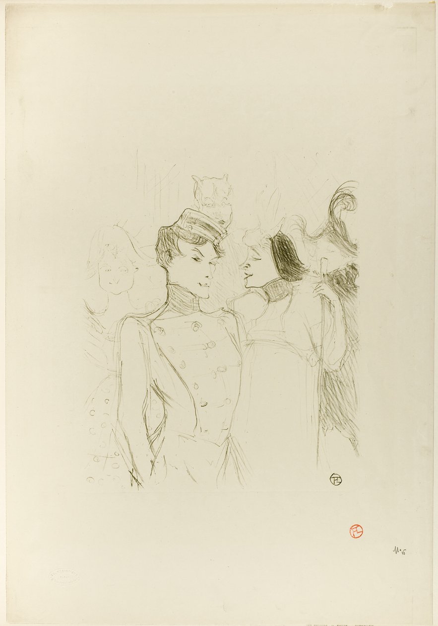 Lender en Lavallière in een revue bij de Variétés door Henri de Toulouse-Lautrec