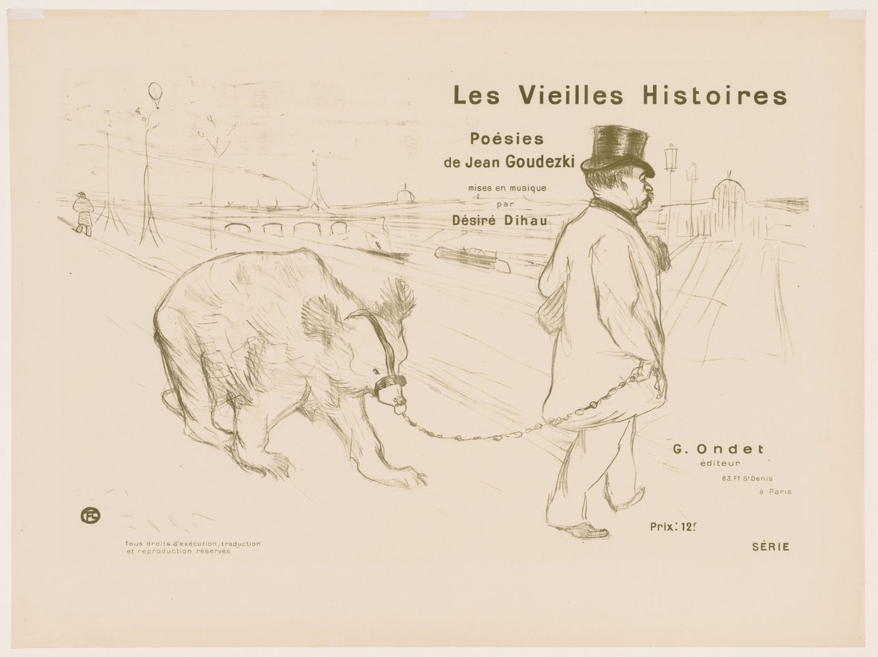 Les Vieilles histoires: Omslag - Frontispice door Henri de Toulouse-Lautrec