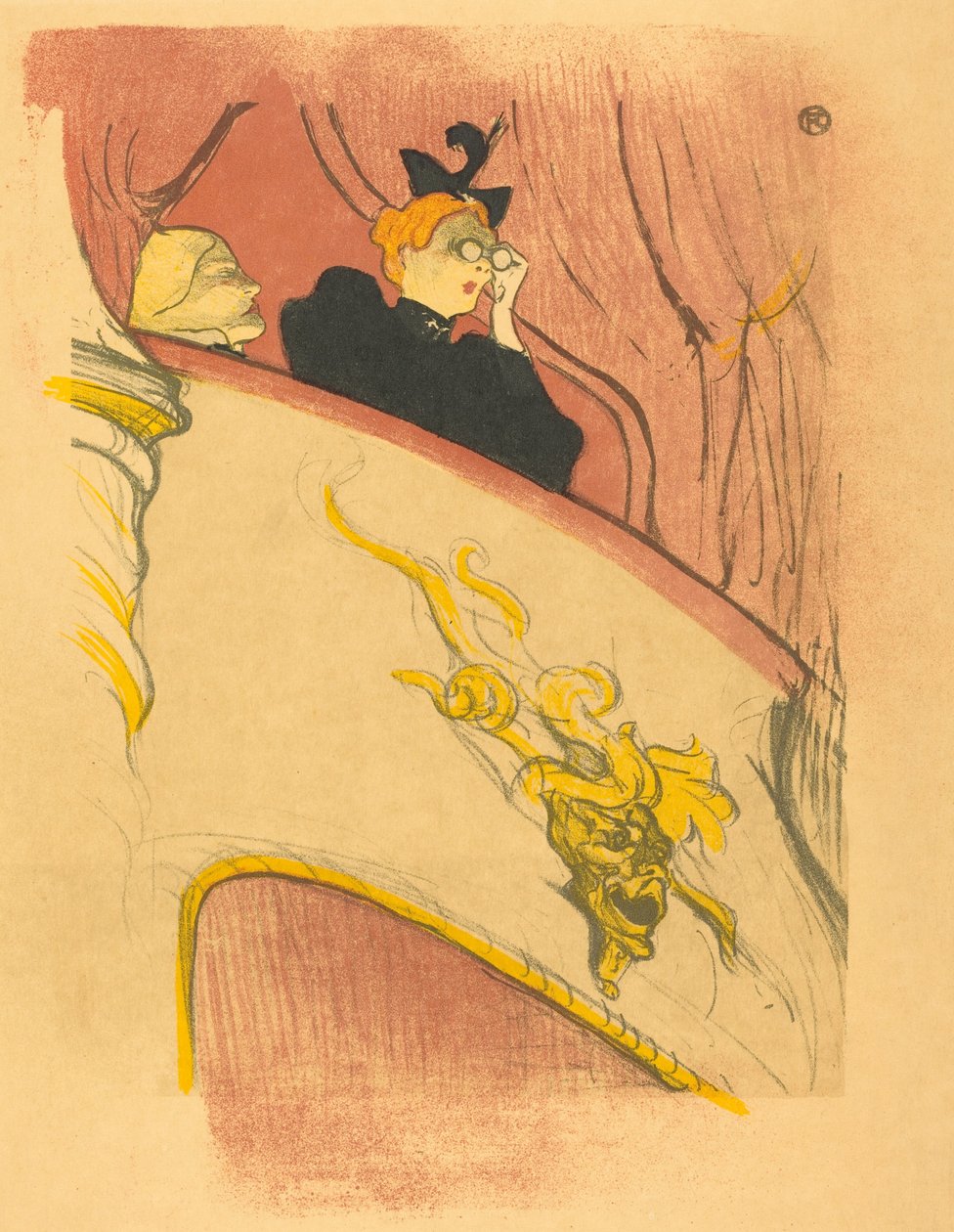Loge with the Gilt Mask (De loge met het vergulde masker) door Henri de Toulouse-Lautrec