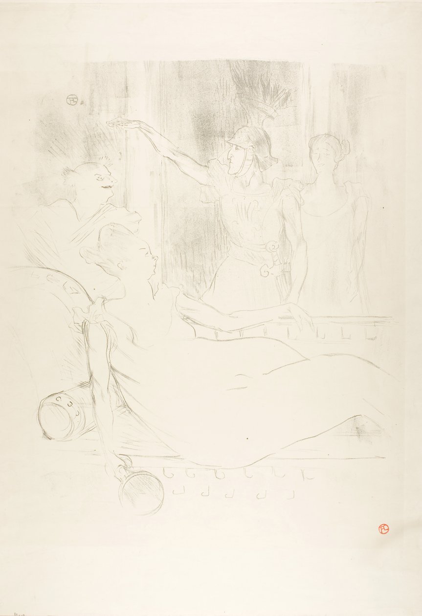 Madame Simon-Girard, Brasseur en Guy in La belle Hélène door Henri de Toulouse-Lautrec