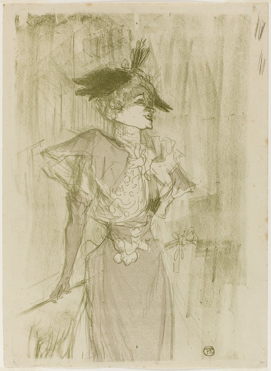 Mademoiselle Marcelle Lender, staand door Henri de Toulouse-Lautrec